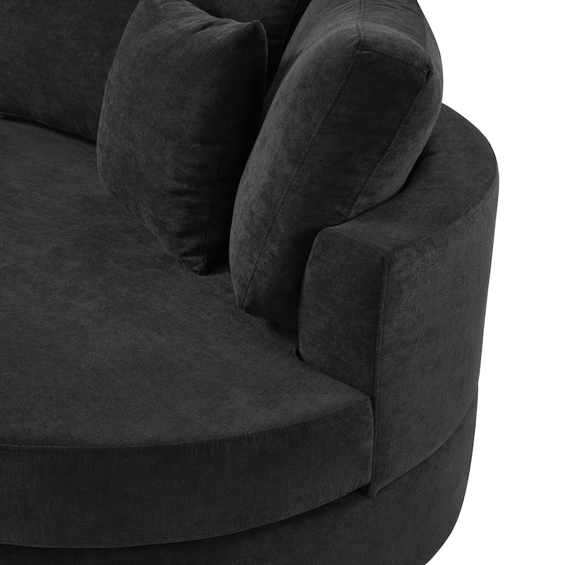 Christopher Knight Home - Xanthippe 3 Seater Upholstered Curved Design Sofa with Throw Pillow