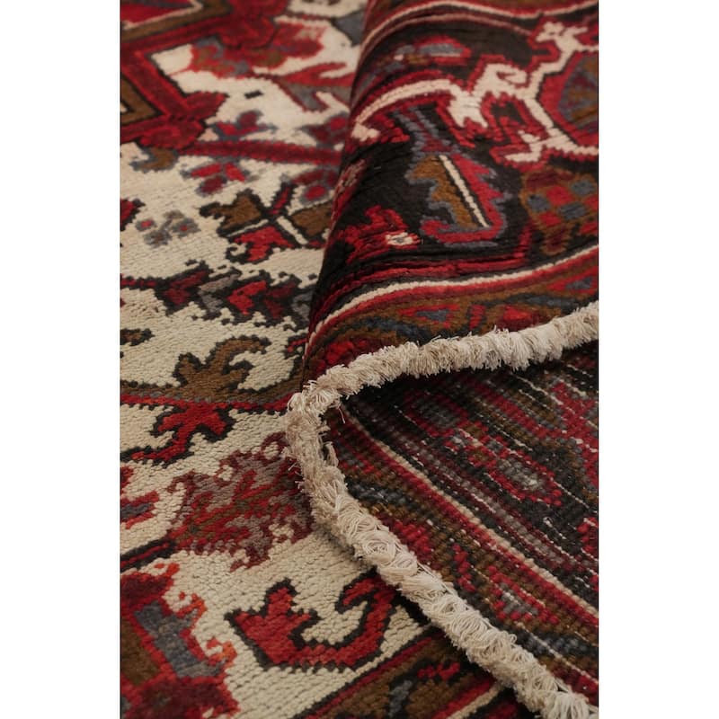 Hand Knotted Oriental 100% Wool Carpet Traditional Medallion Red Heriz Area Rug - 12' 7'' X 10' 1''