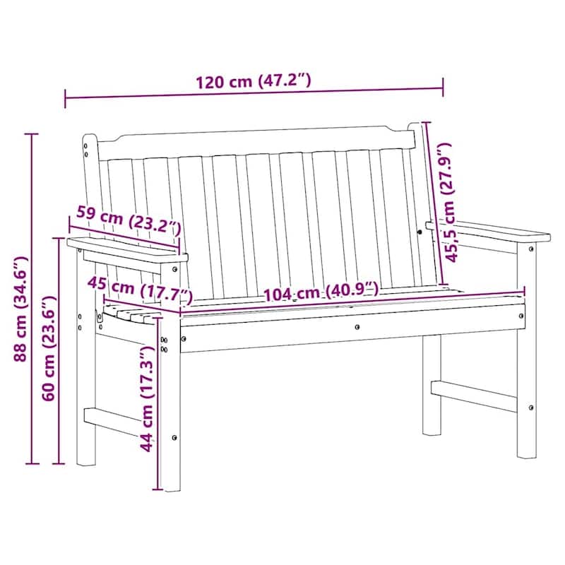 vidaXL Garden Bench / Chair Plastic