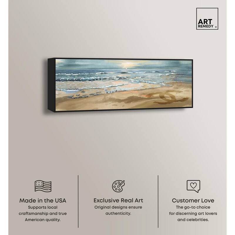 Relaxing Time at Beach Panoramic Canvas by Art Remedy