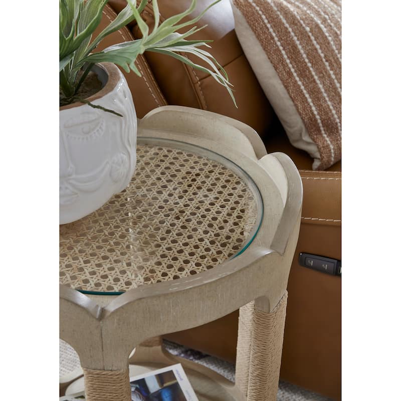 Salt Life Home Sunset Cove Sanibel Brown Drum Table - 18''W x 18''D x 24''H