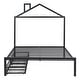 preview thumbnail 12 of 16, Full Size Metal Platform Bed with two drawers, House-Shaped Headboard Design