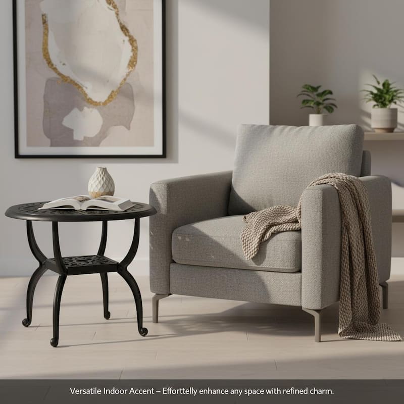 Modern Aluminum Round Coffee Table for Outdoor Spaces