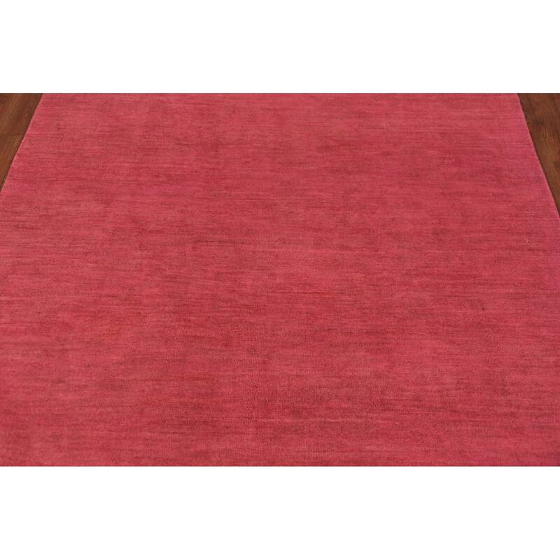 Pink Modern Gabbeh Oriental Area Rug Handmade Tribal Wool Carpet - 5'6" x 7'10"