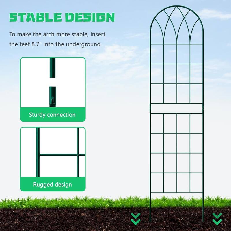 DoCred 4 Pack Garden Climbing Plant Steel Trellis
