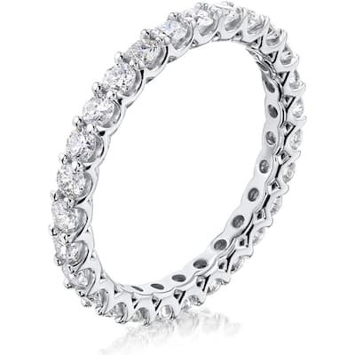 Annello by Kobelli 14k Gold Natural Diamond Deep U-Prong Eternity Ring (GH/I)