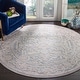 preview thumbnail 12 of 54, SAFAVIEH Reflection Gyda Modern Oriental Rug 3' x 3' Round - Light Grey/Cream