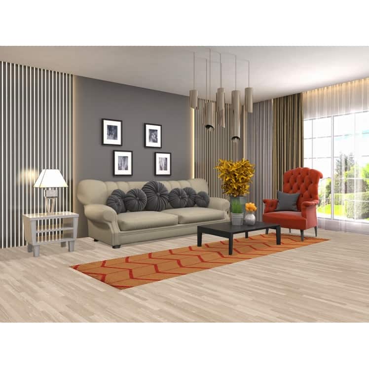 Hand Knotted Oriental 100% Wool Carpet Modern Geometric Oranges & Rust Moroccan Runner Rug - 9' 10'' X 2' 9''