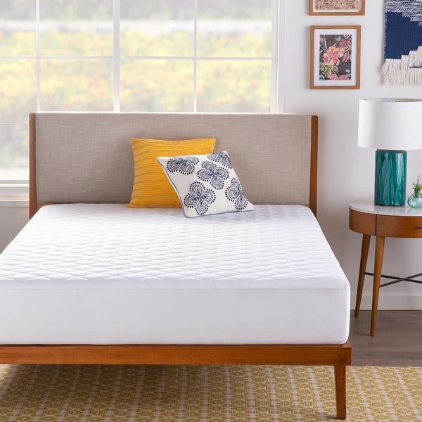 slide 2 of 6, Linenspa Essentials Quilted Mattress Pad - White