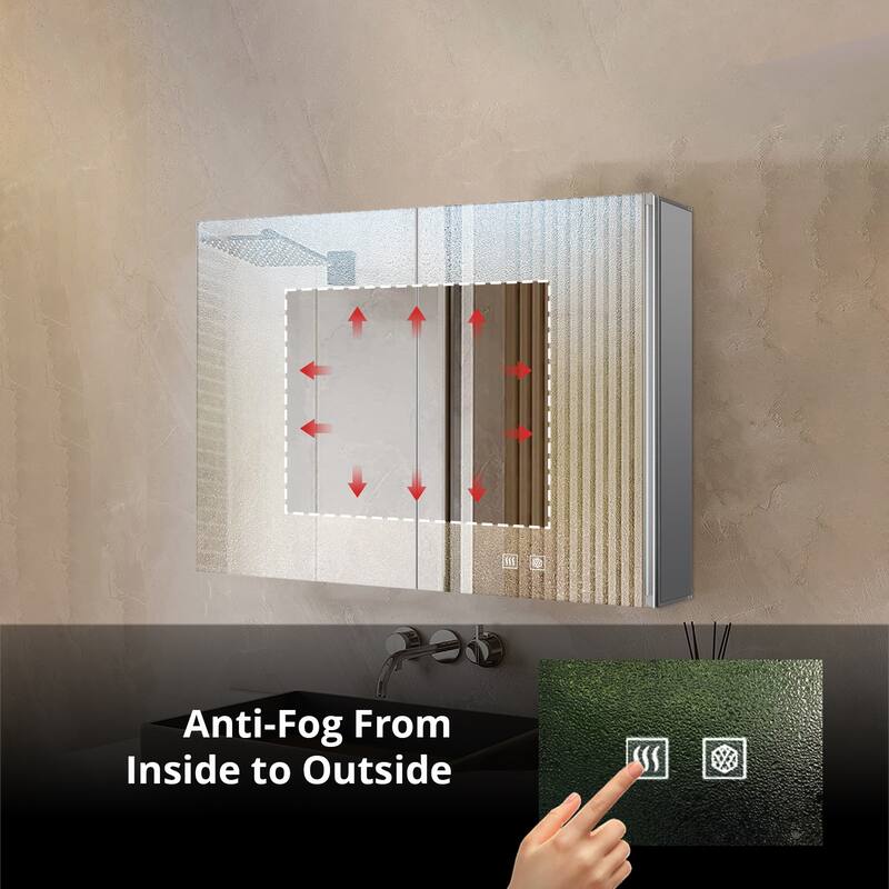 Corsica Surface-Mount LED Mirror Medicine Cabinet with Defogger