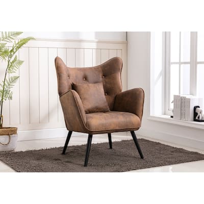 Porthos Home Terra Accent Chair with Pillow, Wingback, Microfiber Upholstery