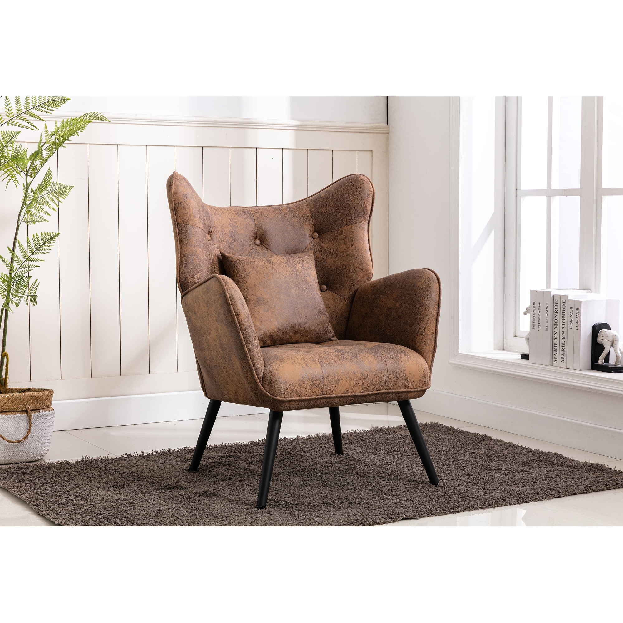 Microfiber wingback chair online
