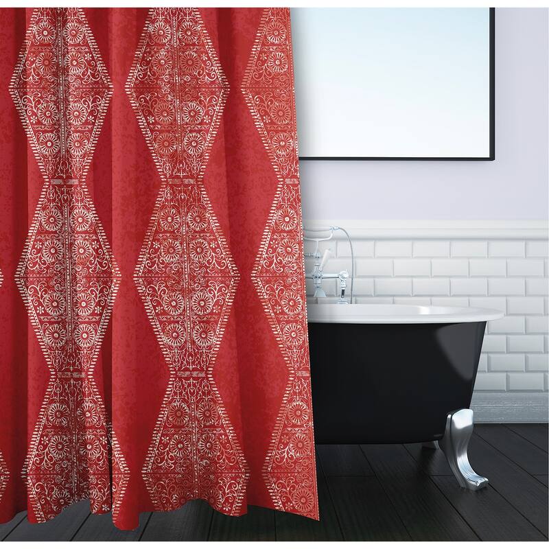 71 x 74-inch Pyramid Stripedd Geometric Print Shower Curtain