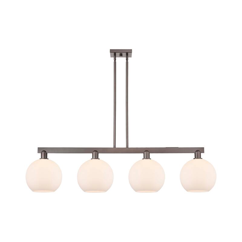 Innovations Lighting Endless Possibilities Arcadia - Athens - 4 Light 53" Stem Hung Island Light - Oil Rubbed Bronze/Matte White