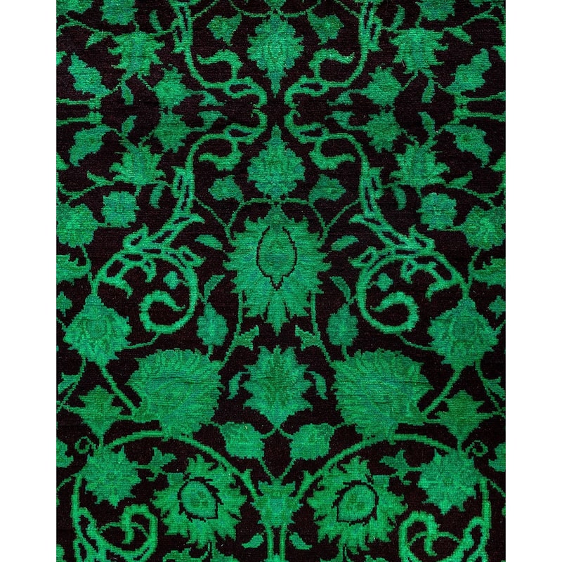 Contemporary Overdyed Wool Hand Knotted Runner - 2' 6" x 10' 4"