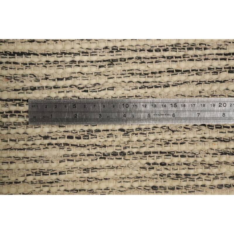 Hand Knotted Oriental 100% Wool Carpet Modern Geometric Beige & Ivories Modern Gotti Design Area Rug - 9' 8'' X 7' 9''