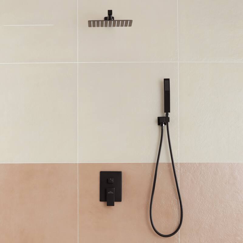 2.5 GPM 10 in. Wall Mount Dual Shower Heads with Pressure Balance Valve