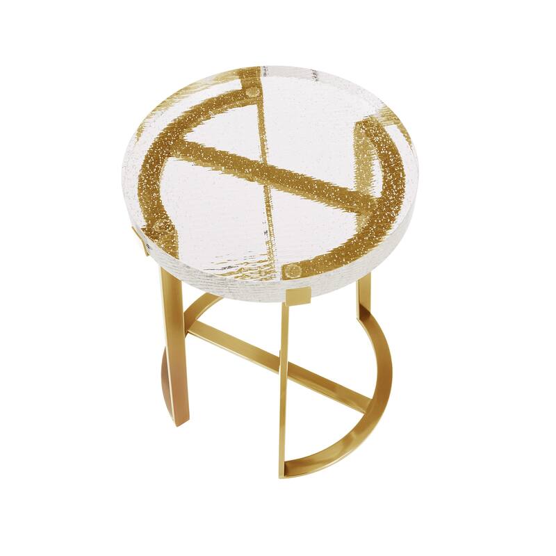 Vardo Stainless Steel Cast Glass Top Table by iNSPIRE Q Modern
