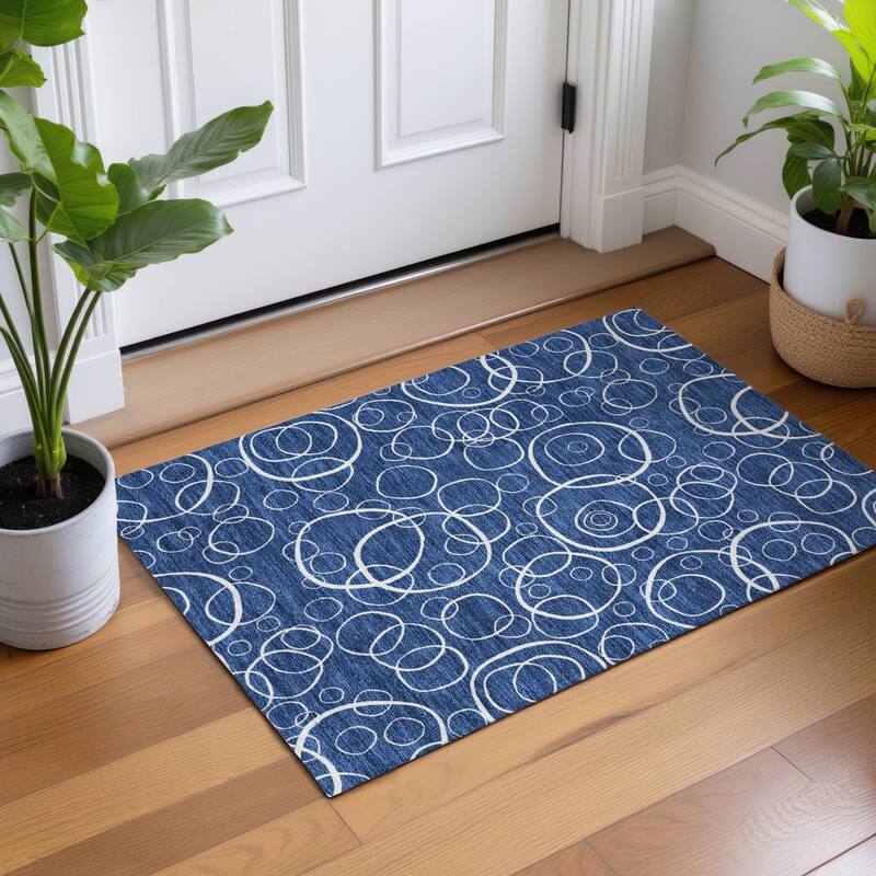 Machine Washable Indoor/ Outdoor Contemporary Nexus Chantille Rug
