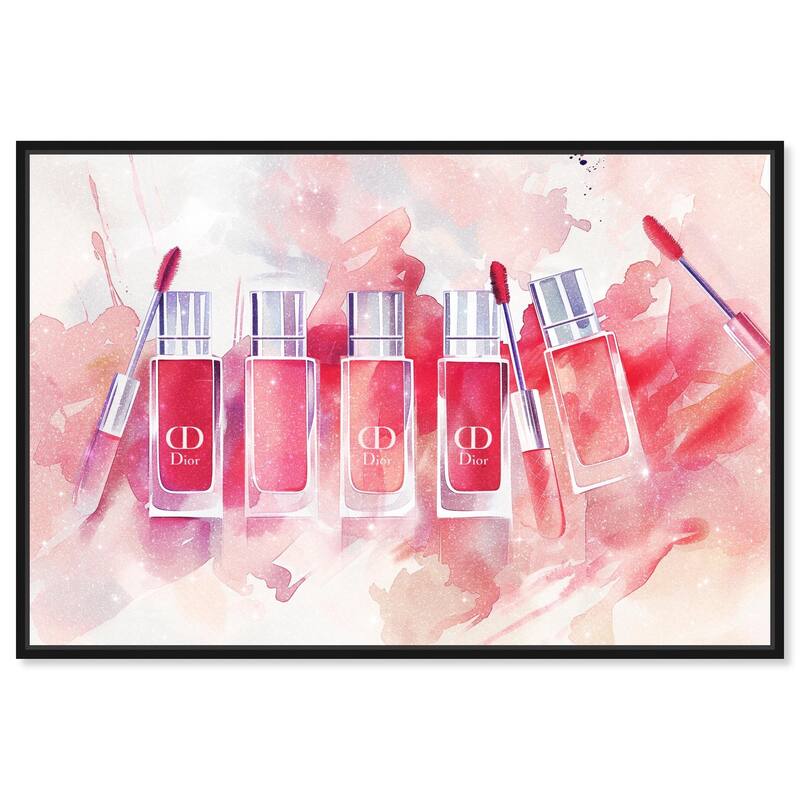 Lip Gloss Splash Canvas by Art Remedy - Black - 30" x 20"