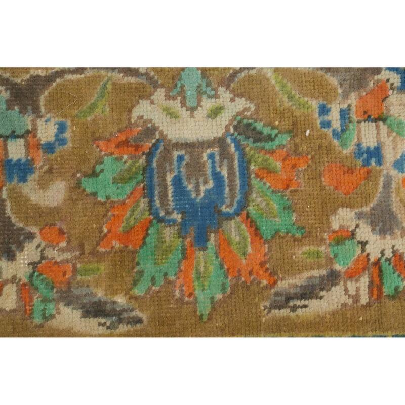 Hand Knotted Oriental 100% Wool Carpet Traditional Floral Yellow & Gold Tabriz Area Rug - 12' 7'' X 9' 7''