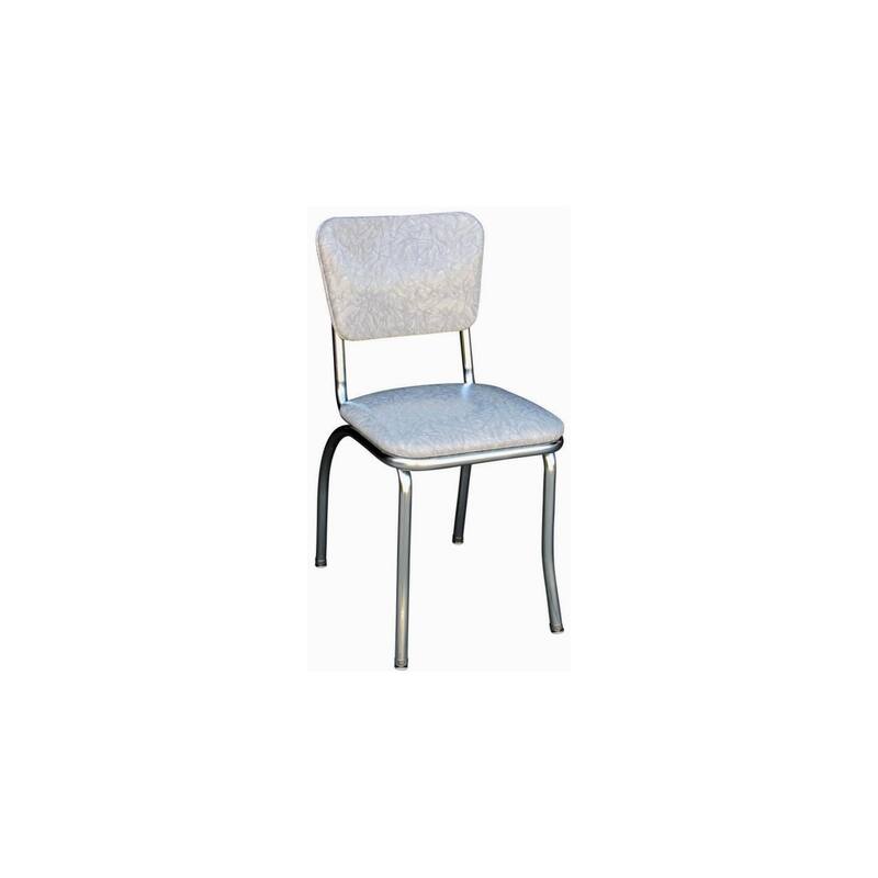 Elegant Diner Chair - Chrome Base, Wood Seat, Solid Back - 19.5" x 15.5" x 31.5" - 31.5