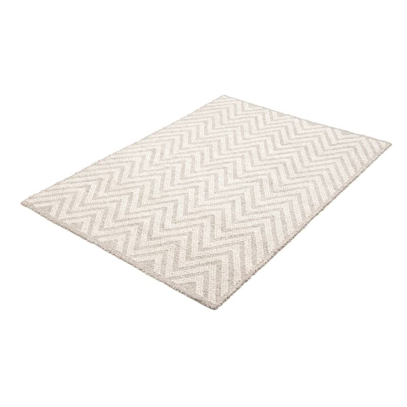 ECARPETGALLERY Braid weave Sienna Grey Wool Rug - 5'3 x 7'7