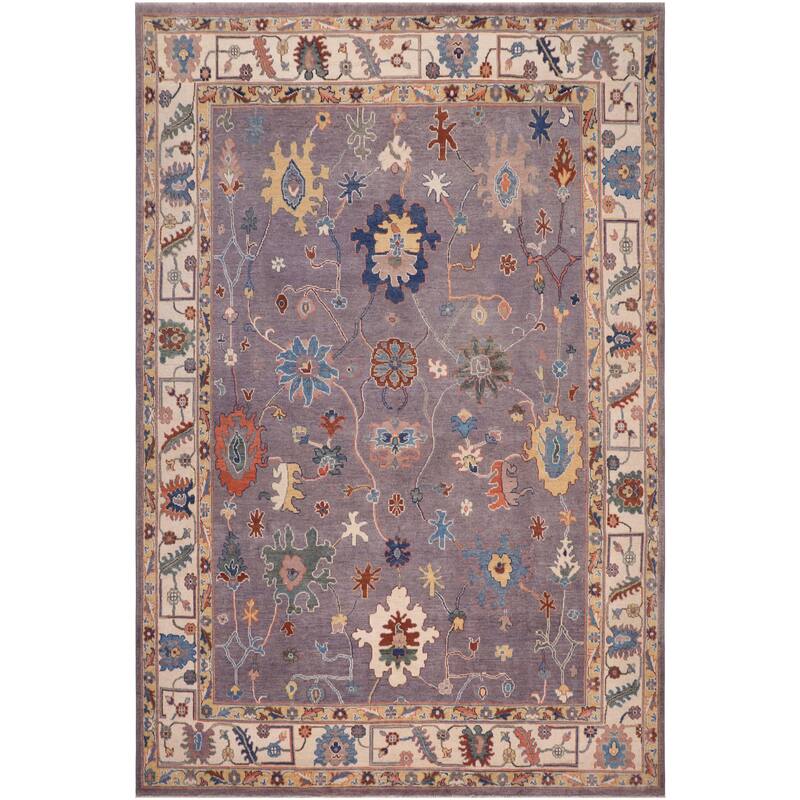 Bohemian Kazak Albert Gray/Natural Wool Rug - 8'1'' x 9'5''