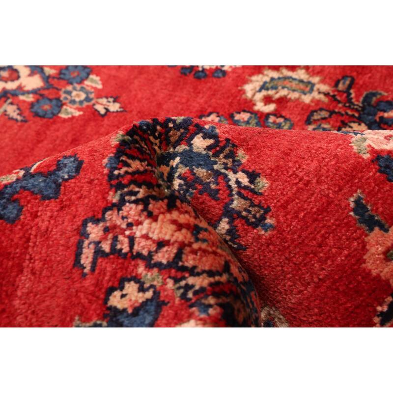 ECARPETGALLERY Hand-knotted Andelz Red Wool Rug - 3'11 x 7'7