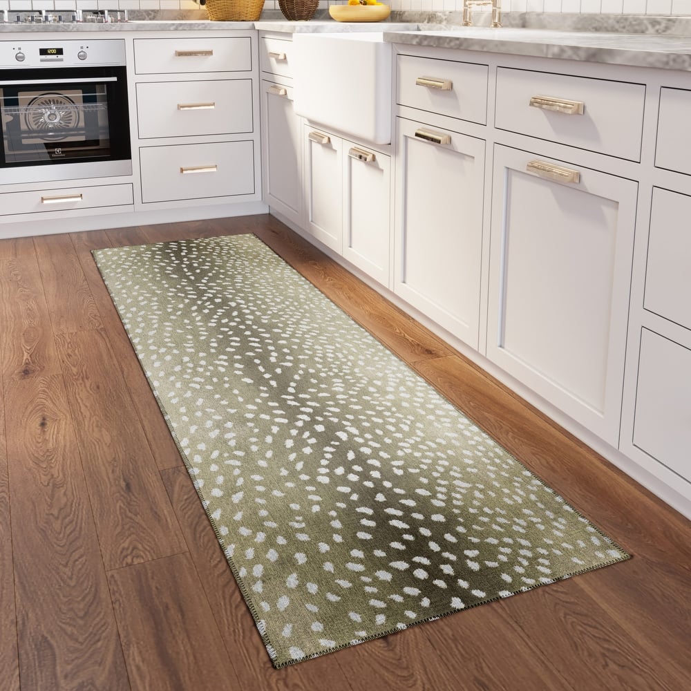 Indoor/ Outdoor Addison Safari Gazelle Animal Print Washable Area Rug