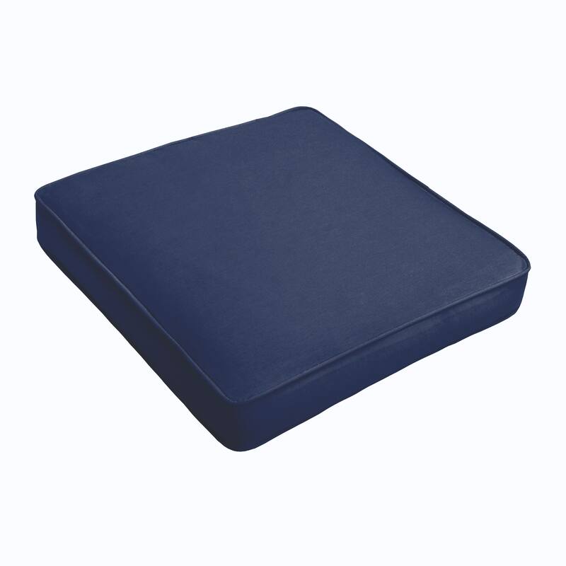Sorra Home Sloane Marine Square Cushion - Corded - 19 in x 19 in x 3 in - Dark Blue