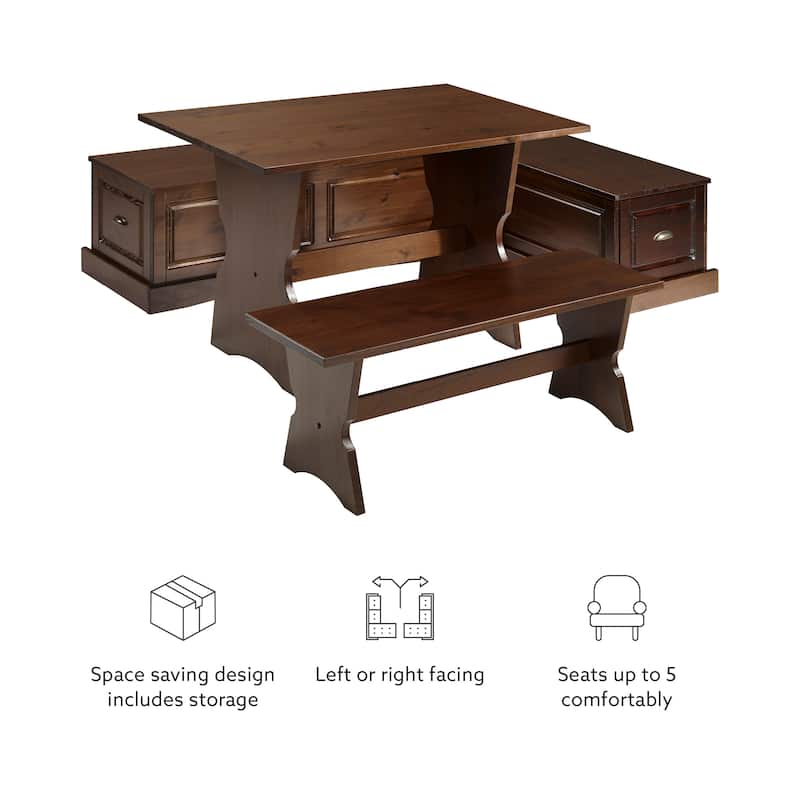Ame Walnut Backless Nook Table Set