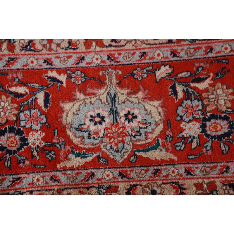 Hand Knotted Oriental 100% Wool Carpet Traditional All-Over Navy Blue & Blues Bidjar Area Rug - 12' 8'' X 9' 9''