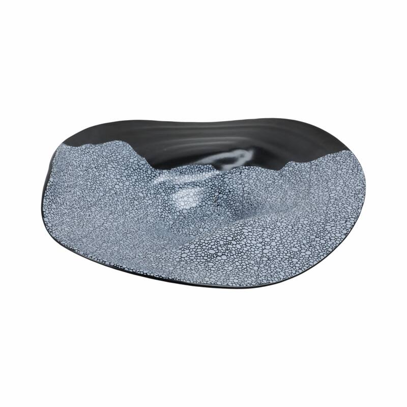 Decorative Ceramic Pebble Inspired Pattern Bowl - Black