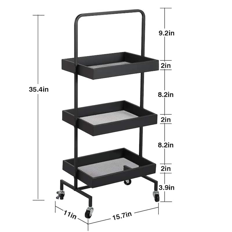 3-layer Iron Mesh Rack with Wheels