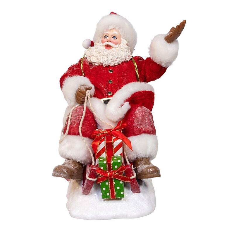 Kurt Adler 8.5-Inch Fabriche Santa on Sled