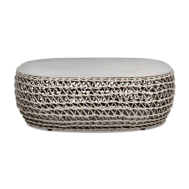 Willow 40.5" Oval Rope Woven Patio Coffee Table