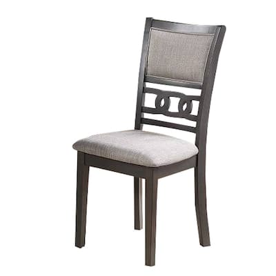 Fabric Upholstered Dining Chair with Panel Back and Knot Cut Outs - 38 H x 22.5 W x 18 L