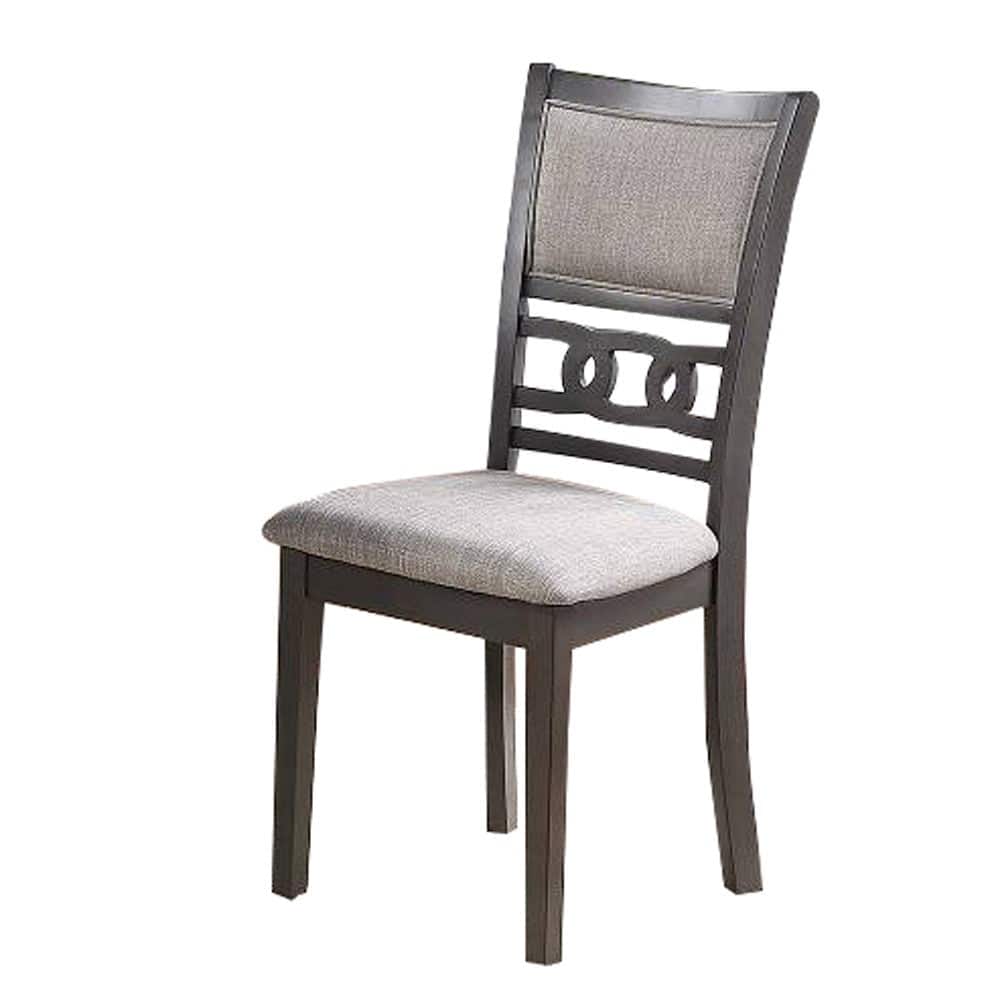 Fabric Upholstered Dining Chair with Panel Back and Knot Cut Outs - 38 H x 22.5 W x 18 L