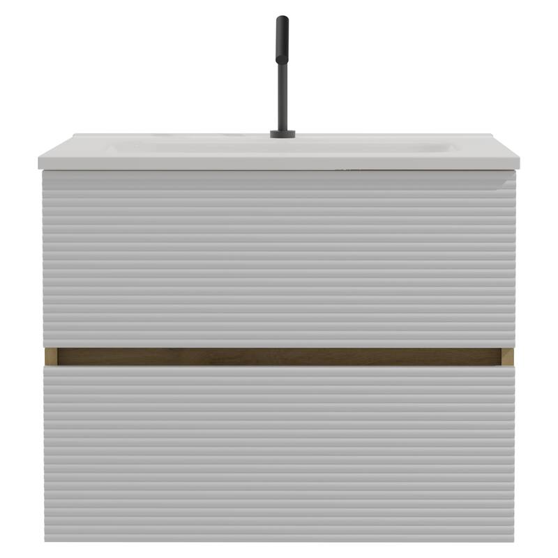 GDFStudio - Gloria Floating Bathroom Vanity with Integrated Ceramic Sink and Soft-Close Storage