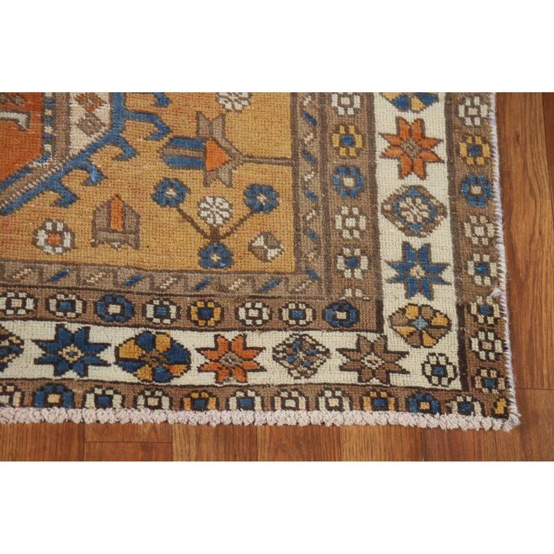 Hand Knotted Oriental 100% Wool Carpet Traditional Floral Brown Gharajeh Area Rug - 5' 6'' X 3' 9''