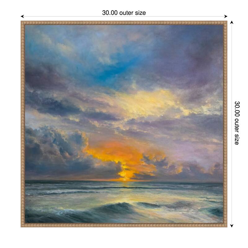 Sunset Synergy by Joanne Parent Framed Canvas Wall Art Print - 30 x 30 in