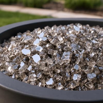 Bronze Round Reflective Fire Pit Glass