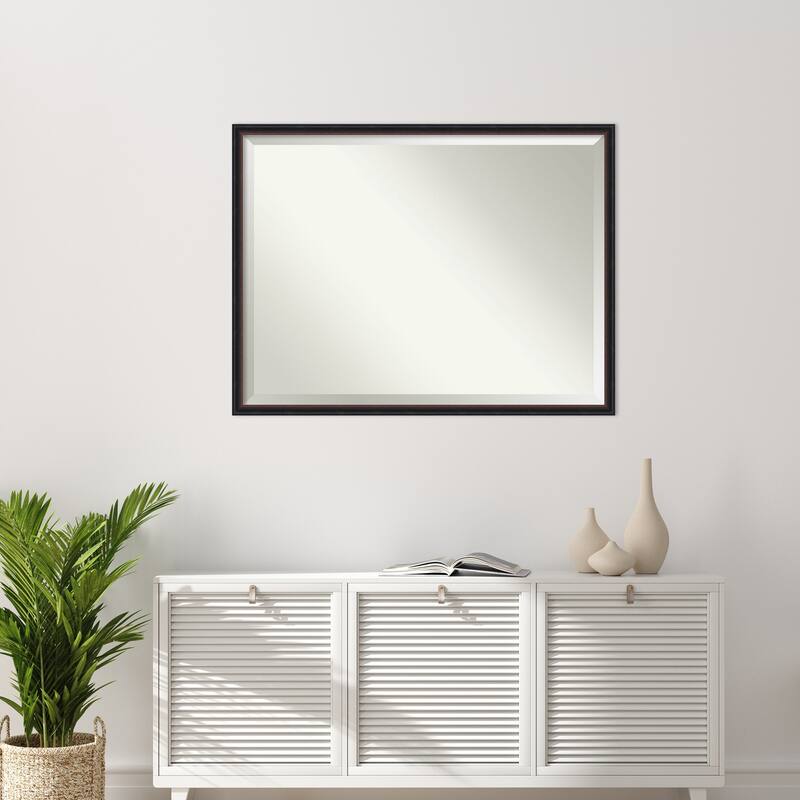 Salon Scoop Beveled Wood Framed Wall Mirror