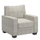 preview thumbnail 17 of 60, Roros Fabric Upholstered Square Arm Chair by iNSPIRE Q Classic White and Gray Herringbone Pattern