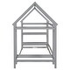 preview thumbnail 6 of 28, Wooden Twin House Bed with Integrated Shelves and Hanger for Kids Room