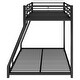 preview thumbnail 10 of 20, Twin over Full Modern Stylish Metal Floor Bunk Bed,Easy Assembly, features a Twin top bunk over a Full bottom, Black