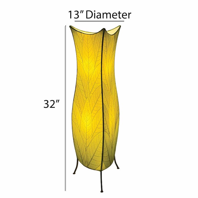 Eangee Handmade Flowerbud Large Floor Lamp, Cocoa Leaves Shade - 13 x 13 x 36