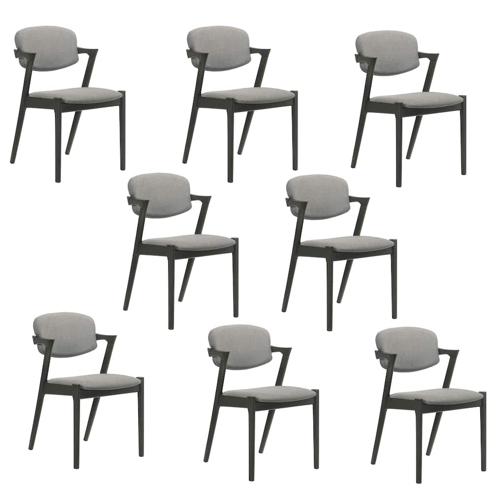 Claire Brown Grey and Black Open Back Dining Chairs (Set of 8)