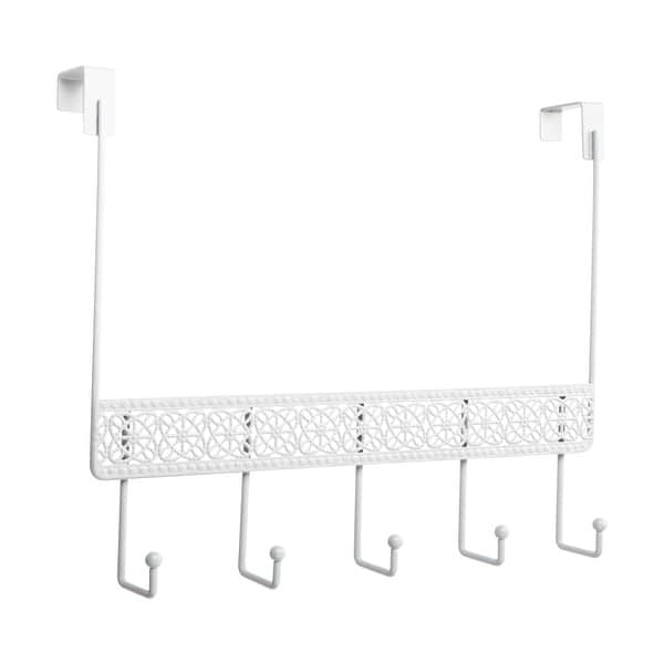 slide 2 of 5, Elle Décor Dentelle 5 Hook Over the Door Hook in White - 15"x 4"x 10"